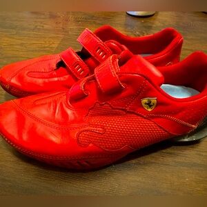 Red Ferrari sneakers with Velcro